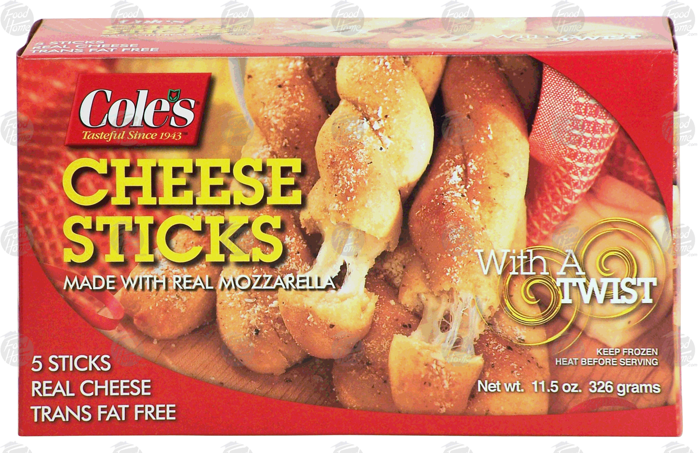 Cole's With A Twist cheese sticks made with real mozzarella, 5 sticks Full-Size Picture